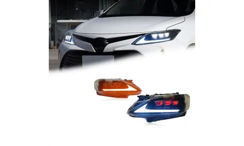 Фары передние LED с ходовыми огнями для Toyota Vios (2017-2019), комплект, FT Carlight — фото 1