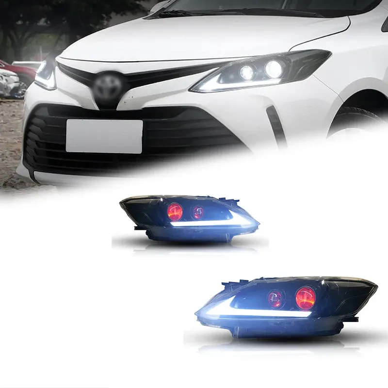 Фары передние LED с ходовыми огнями для Toyota Vios (2017-2019), комплект, комплект, FT Carlight Carlight — фото 1