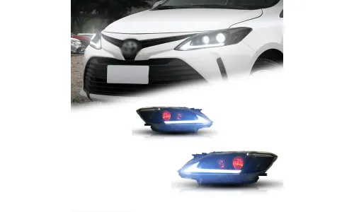 Фары передние LED с ходовыми огнями для Toyota Vios (2017-2019), комплект, комплект, FT Carlight Carlight — фото 1