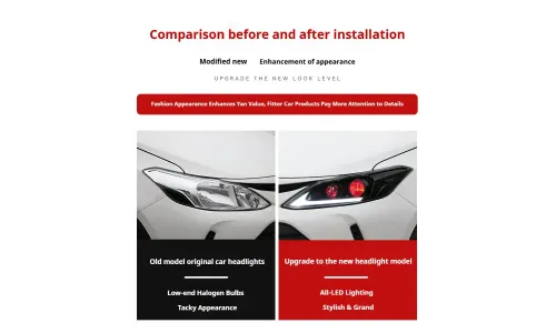 Фары передние LED с ходовыми огнями для Toyota Vios (2017-2019), комплект, комплект, FT Carlight Carlight — фото 7