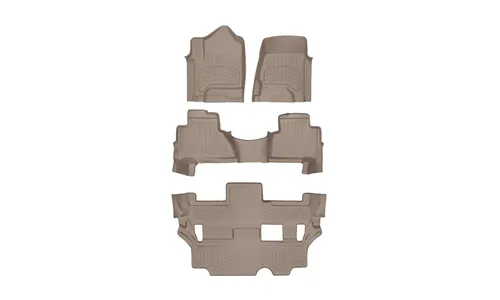 Ковры салона Floorliners HP, 1-2-3 ряд Cadillac Escalade 2015-2020, бежевый, Weathertech — фото 1