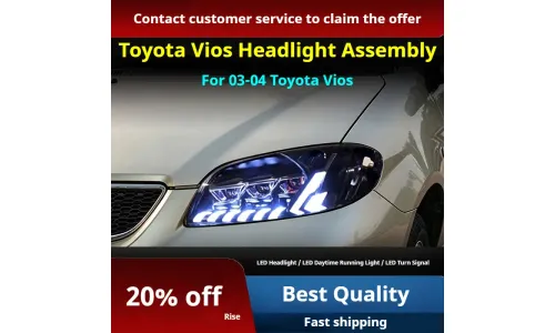Фары передние LED с ходовыми огнями для Toyota Vios (2003-2004), комплект, комплект, FT Carlight Carlight — фото 2