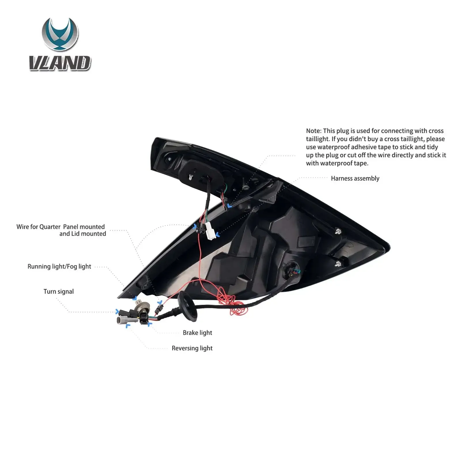 Задние LED-фонари VLAND динамическая подсветка приветствие тонированные для Honda Civic 10 хэтчбек (FK4/FK7/FK8) — фото 5