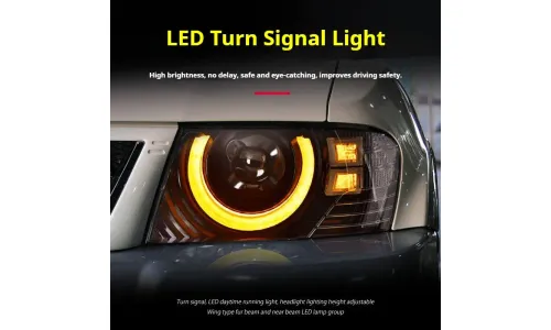 Фары передние LED с ходовыми огнями для Mitsubishi Pajero (2004-2013), комплект, комплект, FT Carlight Carlight — фото 3