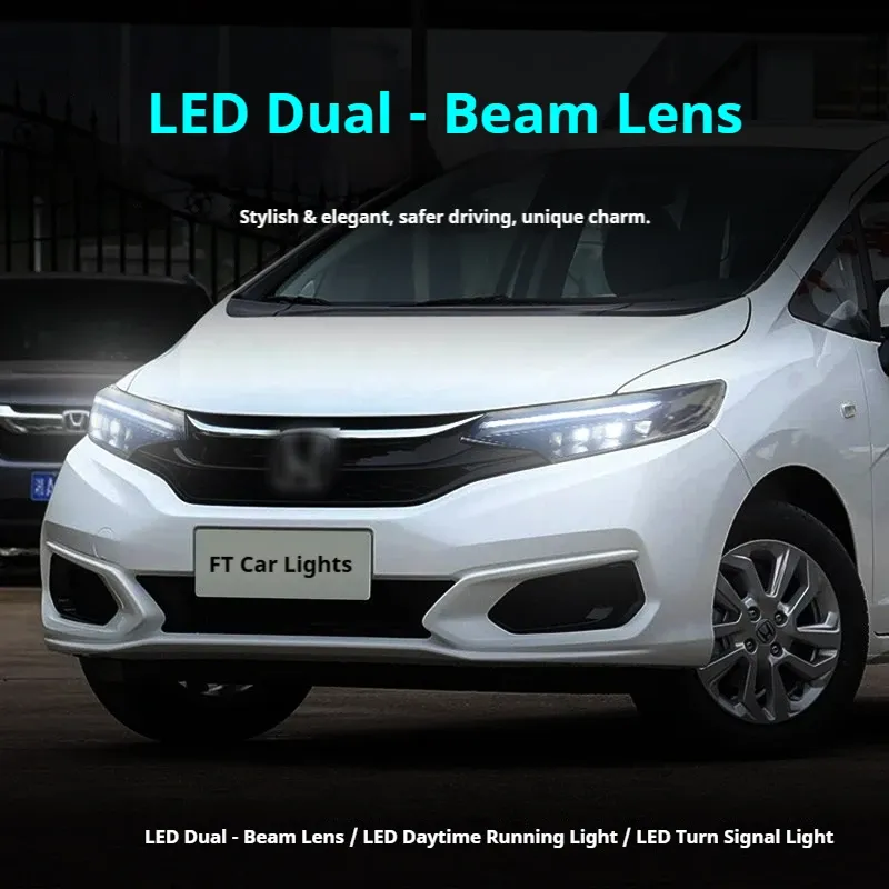 Фары передние LED с ходовыми огнями для Honda Fit GK5 (2014-2020), комплект, комплект, FT Carlight Carlight — фото 4
