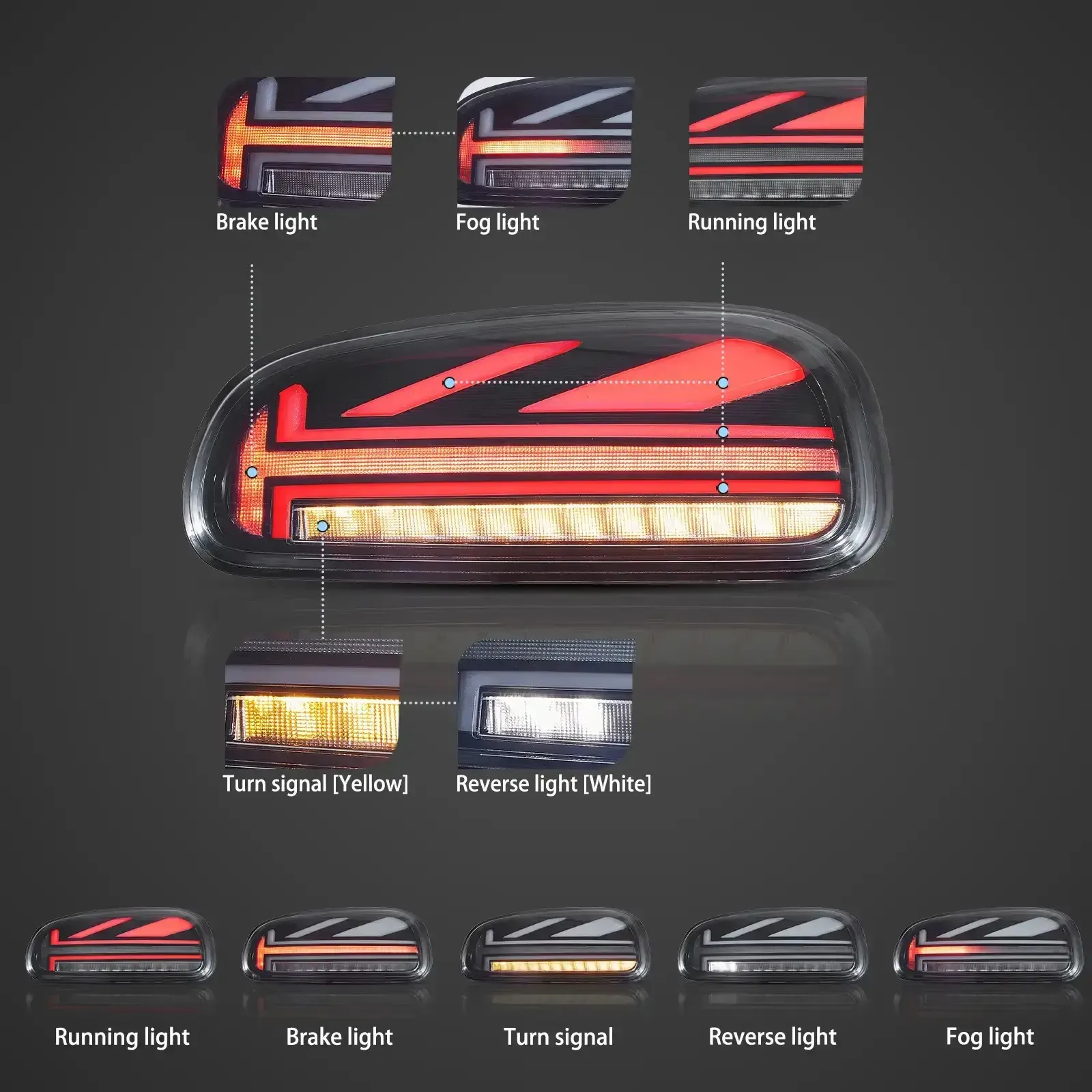Задние фонари VLAND Full LED улучшенная динамическая подсветка при въезде для Mini Clubman F54 LCI (2015-2023) — фото 4