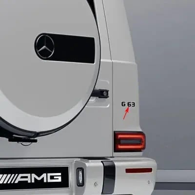 Черный глянцевый шильдик G63 Mercedes-Benz G-Class W465, 185 × 20 мм — фото 1