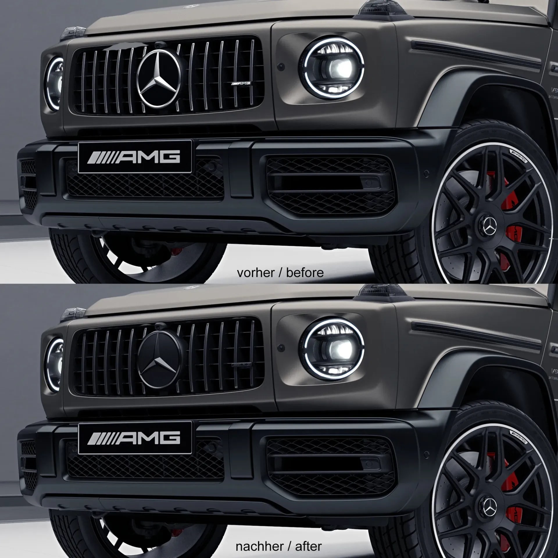 Решетка Panamericana G 63 AMG Mercedes-Benz G-Класс W463A, темный хром — фото 3