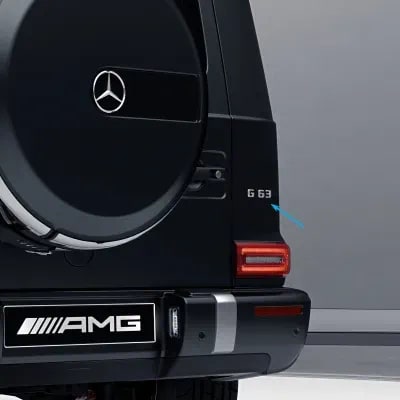 Хромированный шильдик G 63 Mercedes-Benz G-Class W463A на заднюю дверь — фото 1