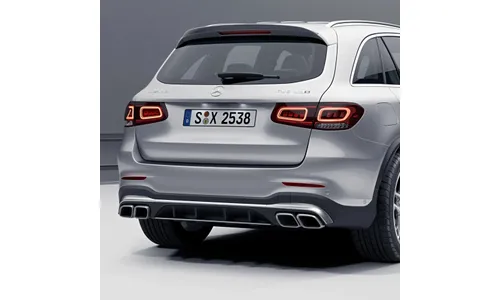Задний бампер и диффузор GLC 63 S AMG для Mercedes-Benz GLC X253 после рестайлинга, хром, без фаркопа — фото 1
