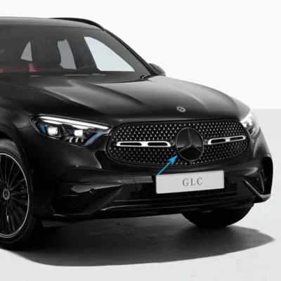 Эмблема-звезда Mercedes-Benz GLC X254 на решетку радиатора, темный хром — фото 1