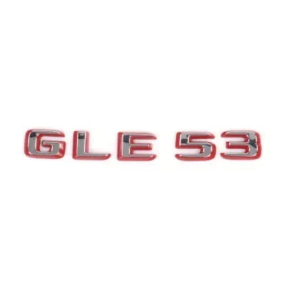 Шильдик GLE 53 Hybrid Mercedes-Benz GLE V167, хромированный с красной окантовкой — фото 1