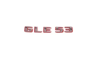 Шильдик GLE 53 Hybrid Mercedes-Benz GLE V167, хромированный с красной окантовкой — фото 1