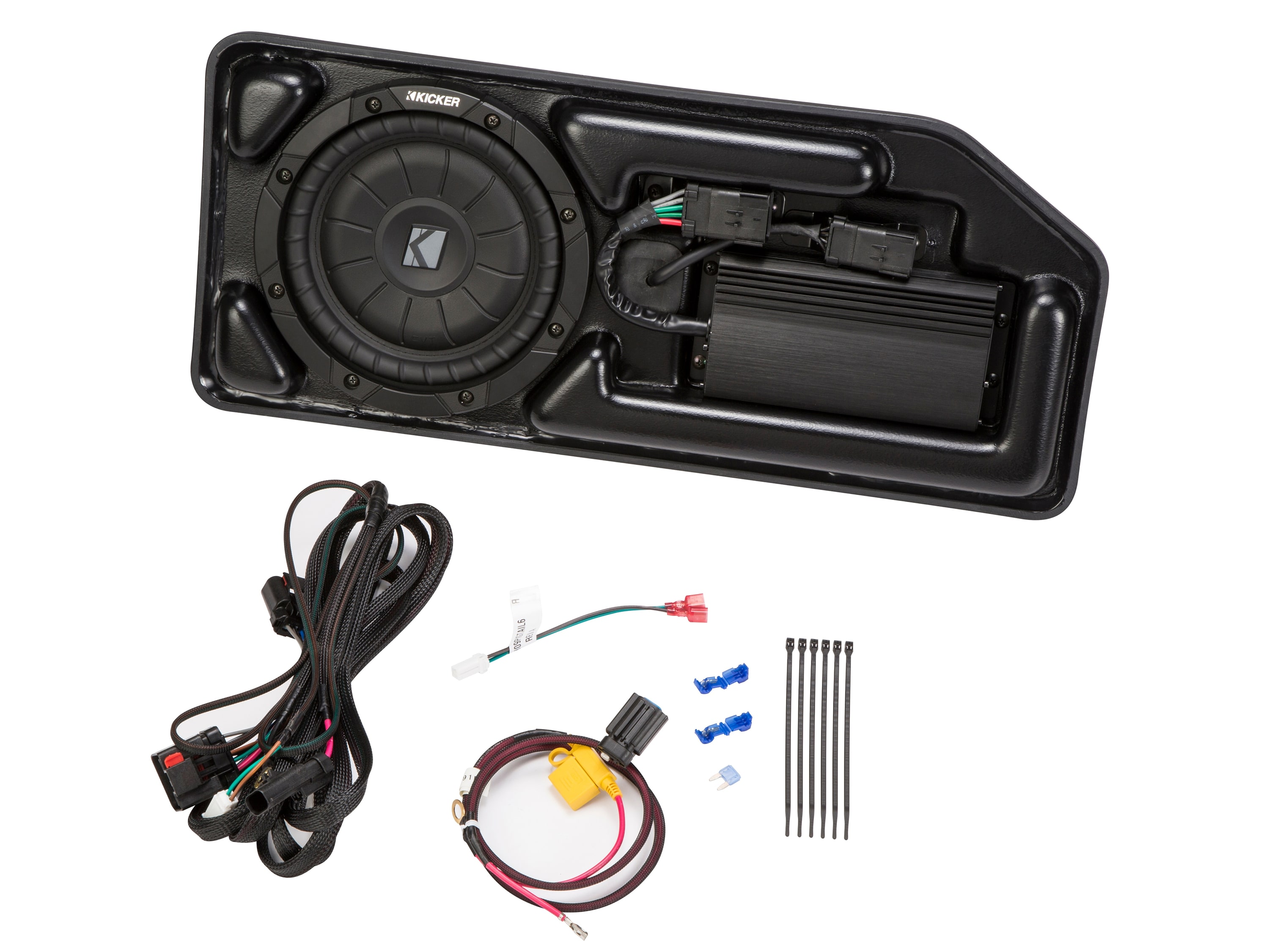 Комплект активного сабвуфера KICKER 200 Вт, Crew Cab, цвет чёрный, GM — фото 1