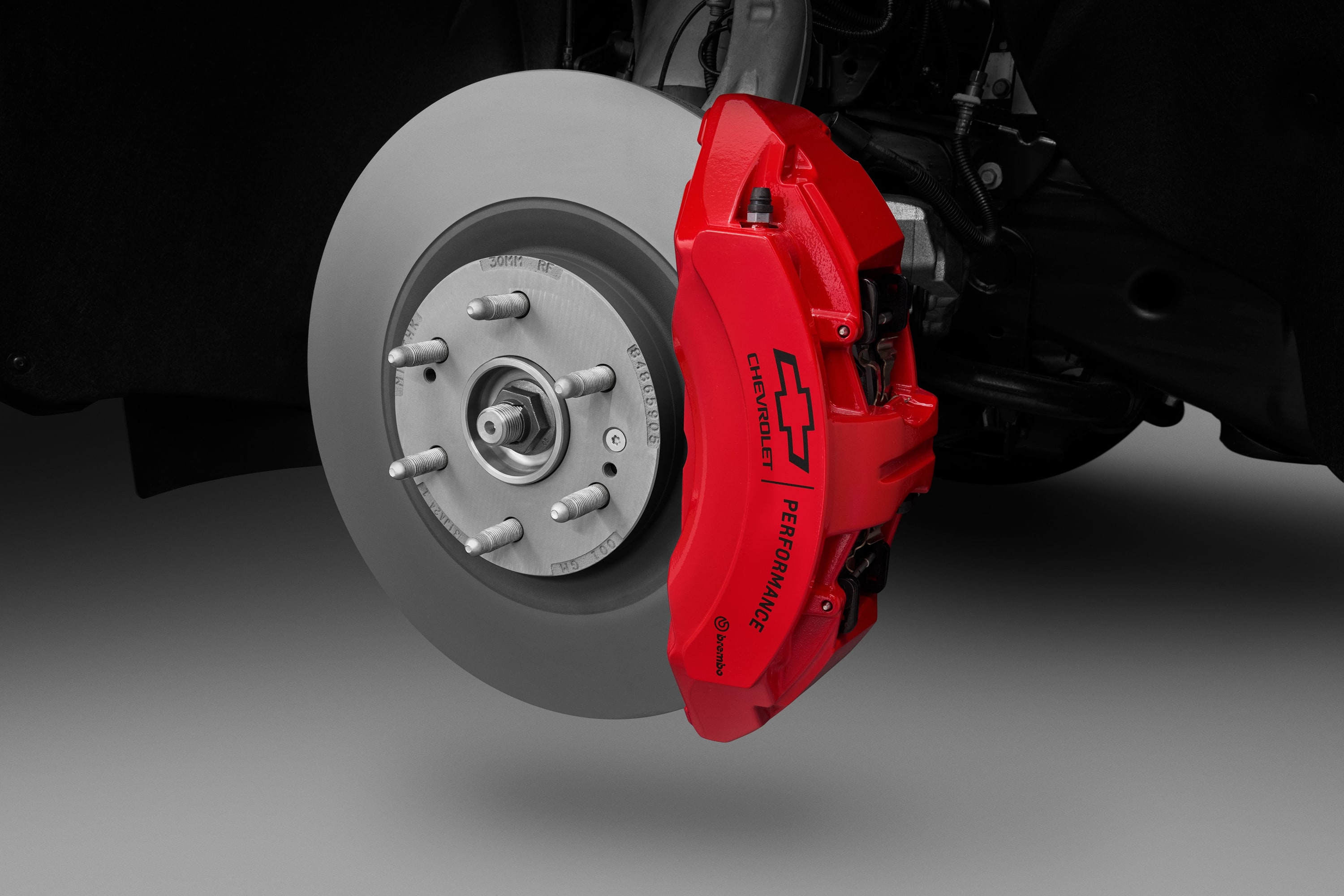 Передний шестипоршневой тормозной комплект Brembo, цвет красный, GM — фото 4