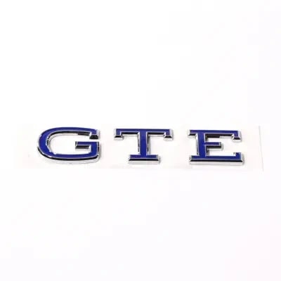 Шильдик GTE Volkswagen Golf VIII на крышку багажника, глянцевый хром/синий — фото 1