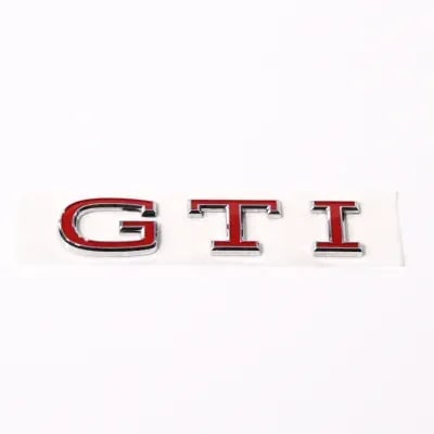 Шильдик GTI Volkswagen Golf 8 VIII на крышку багажника, красный — фото 1