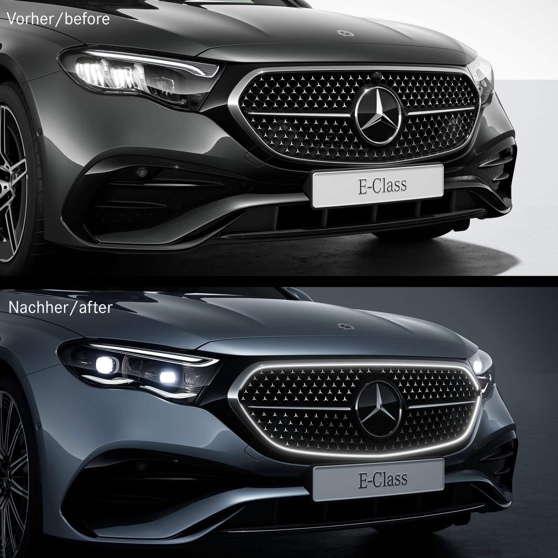 Решетка радиатора с подсветкой Mercedes-Benz E-Класс W214 седан без U60 с 272/896 — фото 4