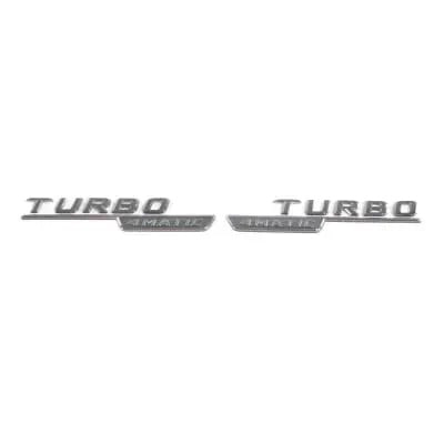 Комплект шильдиков Turbo 4Matic на крылья, темный хром, 2 шт. — фото 1