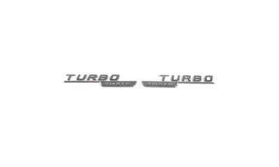 Комплект шильдиков Turbo 4Matic на крылья, темный хром, 2 шт. — фото 1