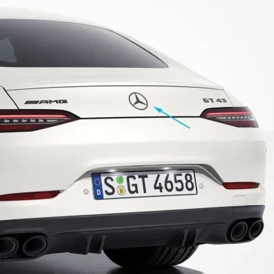 Эмблема-звезда Mercedes-AMG GT X290 на крышку багажника, темный хром — фото 1
