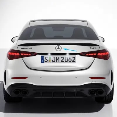 Эмблема-звезда Mercedes-Benz C W206 на крышку багажника, темный хром — фото 1