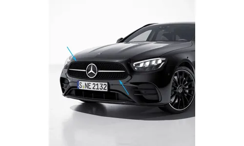 Черная решетка Night Package Mercedes-Benz E-Класс W213 рестайлинг без камеры 360° — фото 1