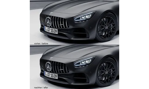 Решетка Panamericana Night Edition Mercedes-AMG GT C190/R190, темный хром — фото 2