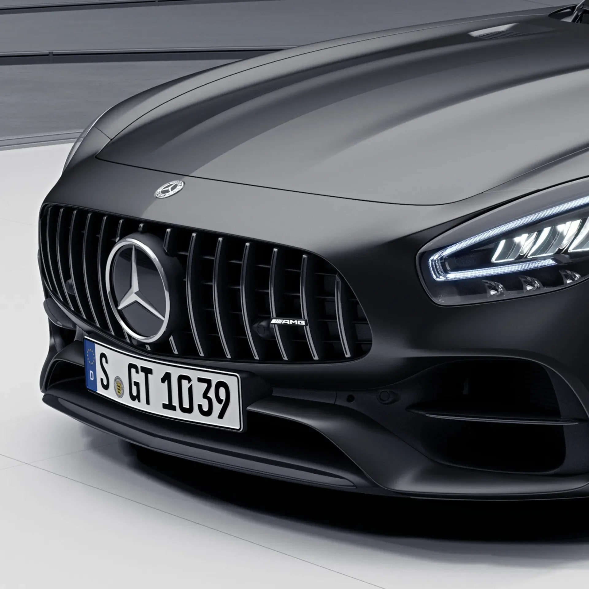 Решетка Panamericana Night Edition Mercedes-AMG GT C190/R190, темный хром — фото 3