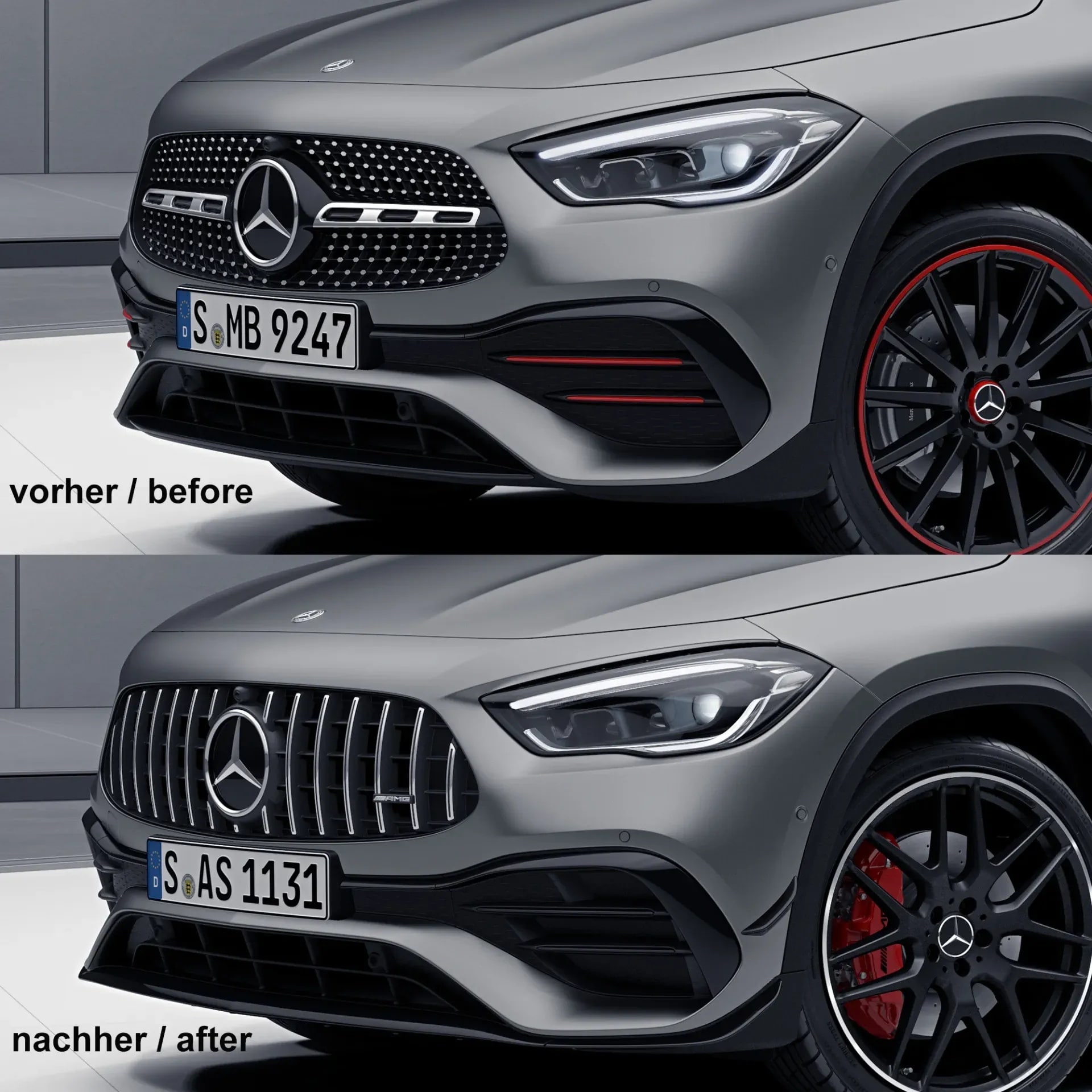 Комплект решетки Panamericana GLA 45 AMG Mercedes-Benz GLA H247 дорестайлинг — фото 5