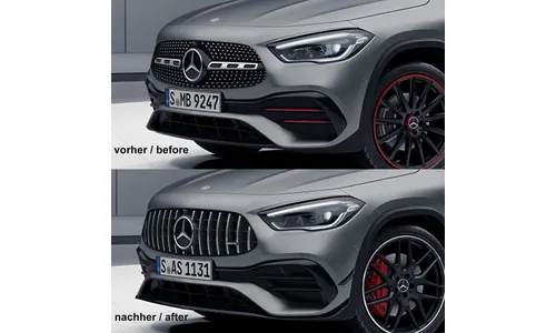 Комплект решетки Panamericana GLA 45 AMG Mercedes-Benz GLA H247 дорестайлинг — фото 5