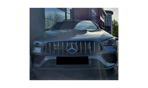 Черная глянцевая решетка Panamericana с хромированными ламелями Mercedes-Benz CLA C118 дорестайлинг CHROMETEC — фото 7