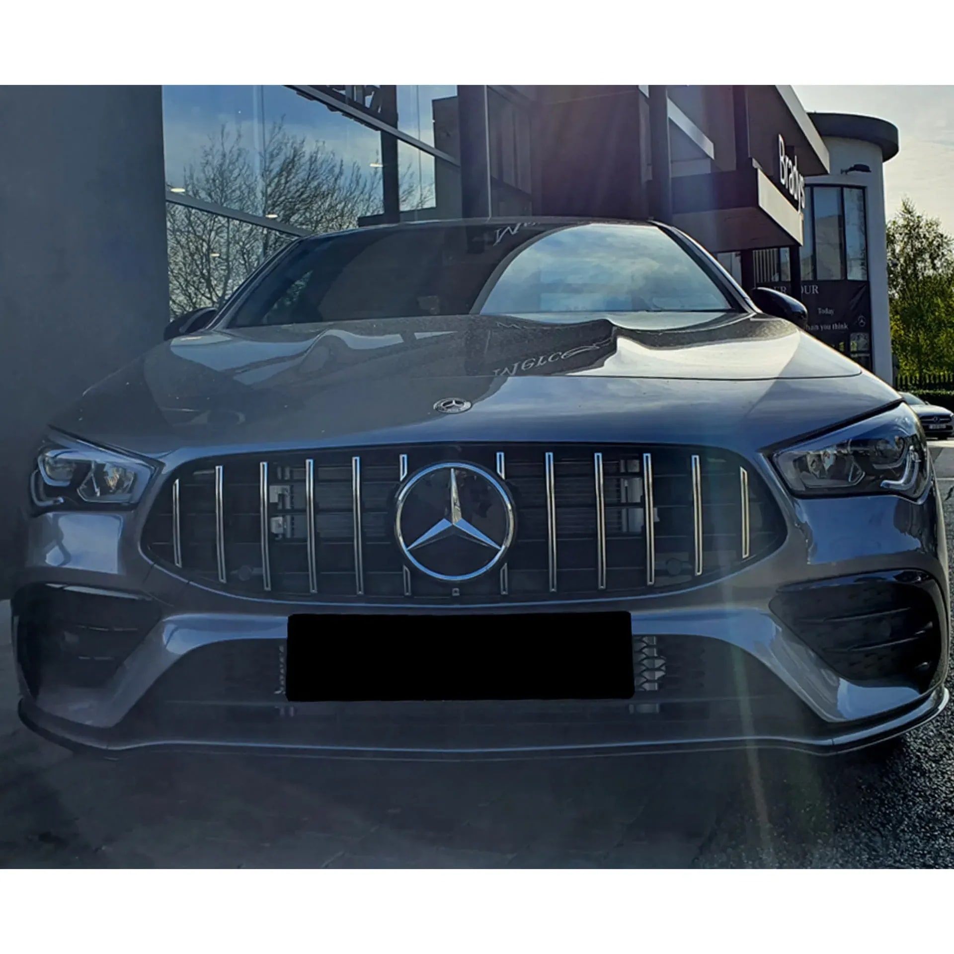 Черная глянцевая решетка Panamericana с хромированными ламелями Mercedes-Benz CLA Shooting Brake X118 CHROMETEC — фото 7