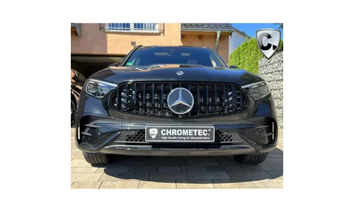 Черная глянцевая решетка радиатора Panamericana Mercedes-Benz GLC купе C254 CHROMETEC — фото 6