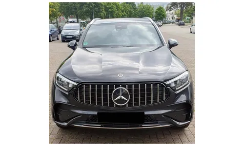 Черная глянцевая решетка Panamericana Mercedes-Benz GLC Coupe C254 AMG Line с хромированными ламелями CHROMETEC — фото 6