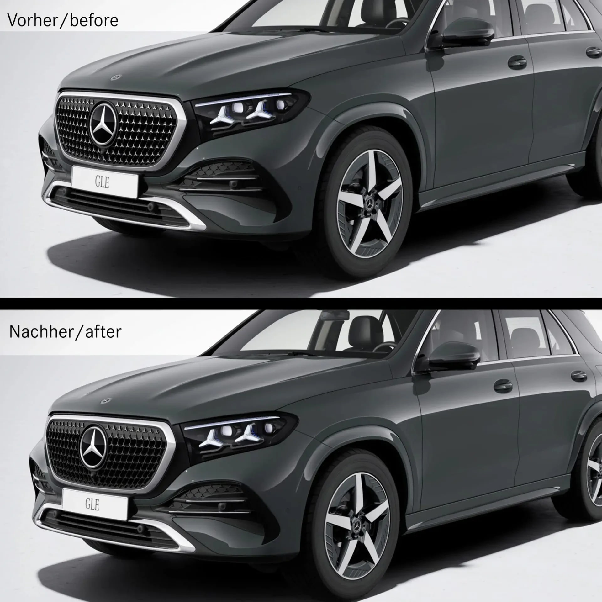 Накладка решетки со звездами Dark Chrome Mercedes-Benz GLE V167 рестайлинг 2 AMG Line — фото 3