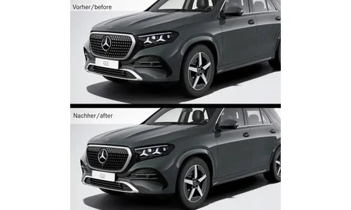 Накладка решетки со звездами Dark Chrome Mercedes-Benz GLE V167 рестайлинг 2 AMG Line — фото 3
