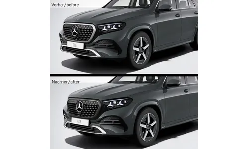 Окантовка решетки Dark Chrome Mercedes-Benz GLE V167 рестайлинг 2 AMG Line — фото 3