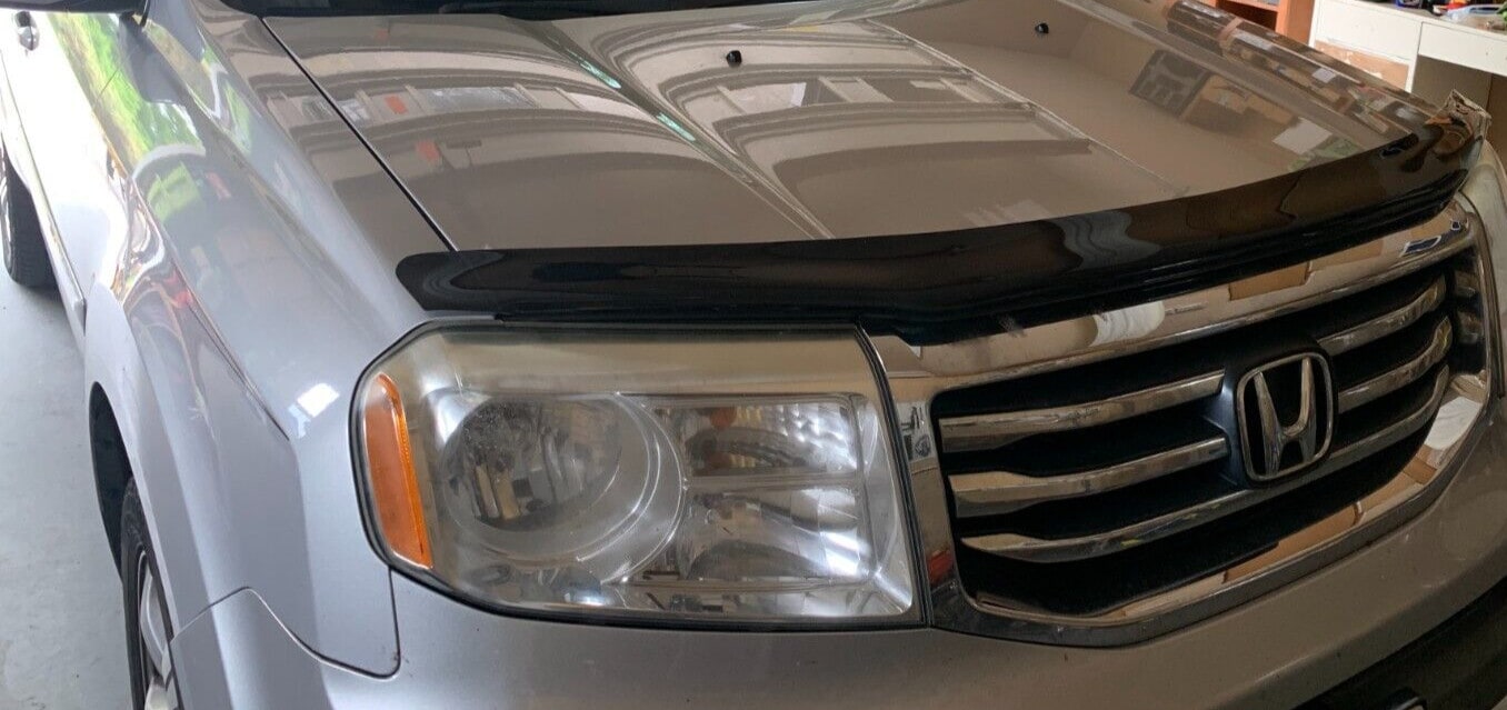 Дефлектор капота Hood Shield для Honda Pilot (2009–2012), высокий профиль, тёмно-дымчатый Husky Liners — фото 4