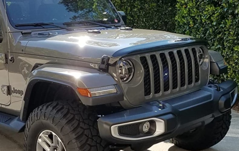 Дефлектор капота Hood Shield для Jeep Wrangler JL, Gladiator (2020–2026), высокий профиль, тёмно-дымчатый Husky Liners — фото 3