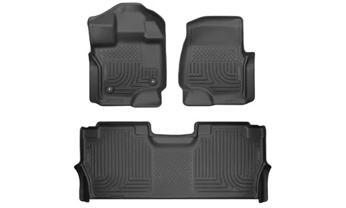 Коврики первого и второго ряда WeatherBeater для Ford F-150 (2021–2026), F-150 Raptor, F-150 Lightning (2022–2025) Husky Liners — фото 1