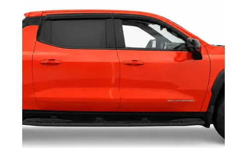 Дефлекторы боковых окон Low Profile Ventvisor для Chevrolet Silverado EV (2024–2025), GMC Sierra EV, тёмно-дымчатые Husky Liners — фото 1