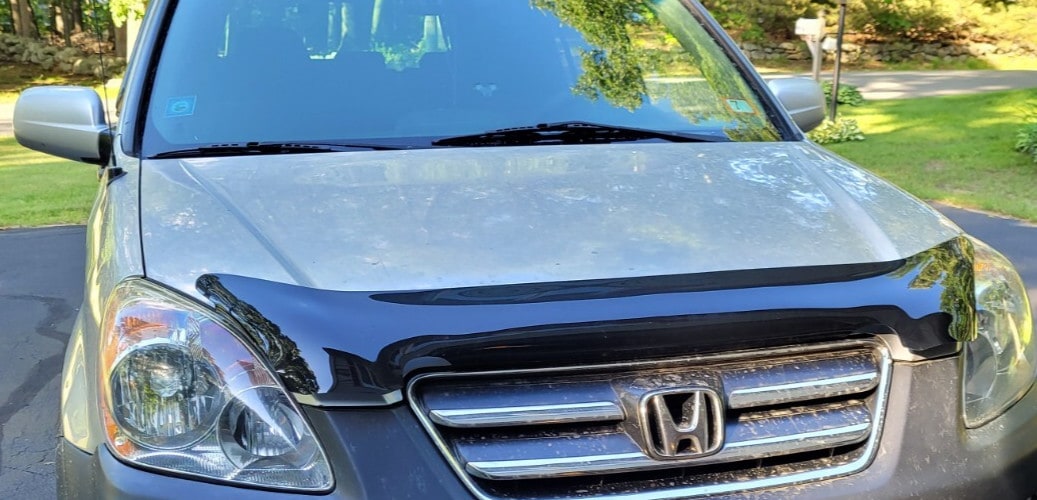 Дефлектор капота Hood Shield для Honda CR-V (2002–2006), высокий профиль, тёмно-дымчатый Husky Liners — фото 4