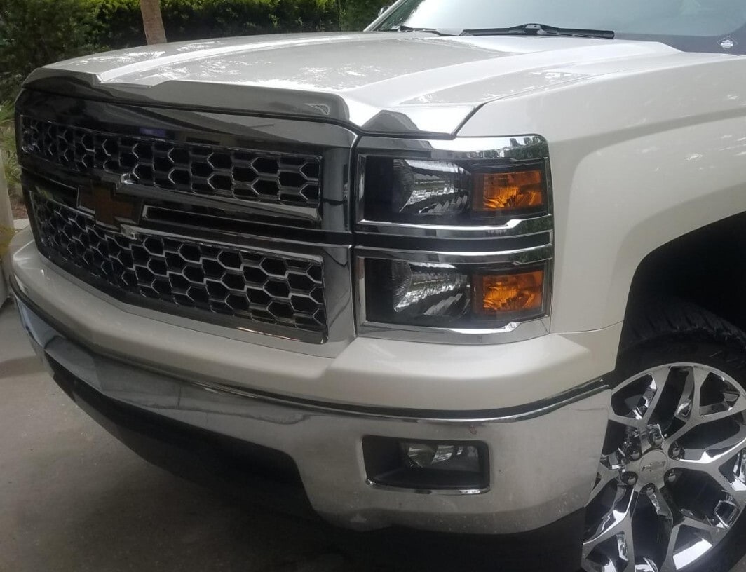 Дефлектор капота Aeroskin для Chevrolet Silverado 1500 (2014–2015), хром Husky Liners — фото 4