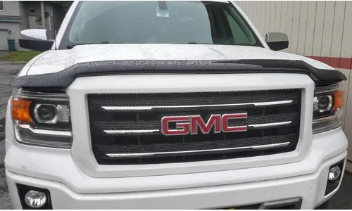 Дефлектор капота Hood Shield для GMC Sierra 1500 (2014–2019), высокий профиль, тёмно-дымчатый Husky Liners — фото 1