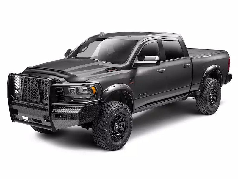 Дефлектор капота Aeroskin Lightshield PRO для Ram 2500/3500 (2019–2026), матовый чёрный Husky Liners — фото 6