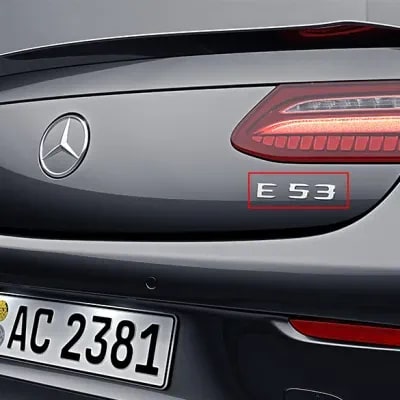 Хромированный шильдик E 53 Mercedes-Benz E-Class W213/S213/C238/A238 — фото 1
