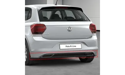 Задний диффузор R-Line с хромированными накладками для Volkswagen Polo VI 2G — фото 1