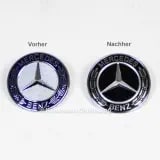 Черная эмблема Mercedes-Benz на передний бампер — фото 3