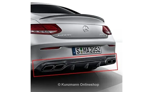 Задний диффузор C 63 AMG для Mercedes-Benz C-Класса C205/A205, карбон, Night Package — фото 1